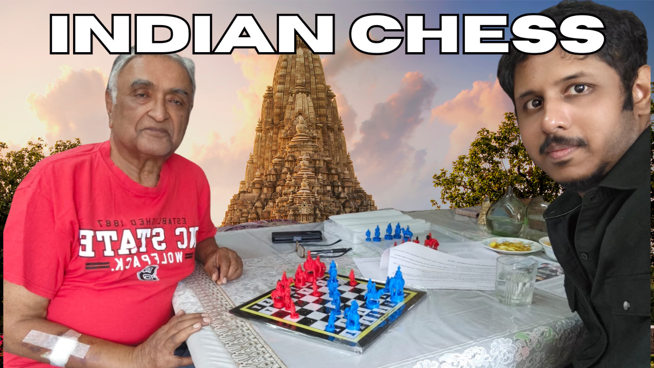 Traditional Indian Chess (Chaturanga) set with pieces named Raja, Mantri, Rath, Hathi, Ghoda and Paidal